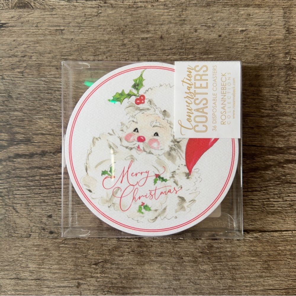 RosanneBECK Collections Merry Christmas Conversation Coasters